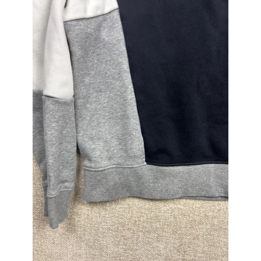 Nike Mens Colorblock Swoosh Logo Crewneck Sweatshirt Black White Grey Small
